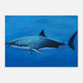 Art Poster of a white shark in the deep ocean