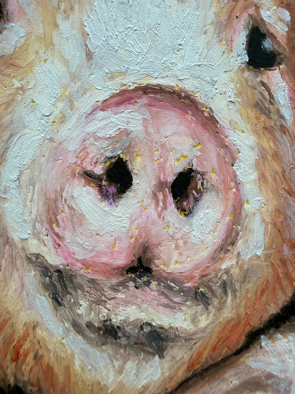"Pino and Gino the Pigs" - Original oil pastels on paper 17x24cm