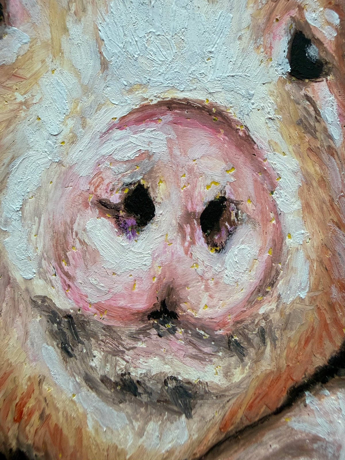"Pino and Gino the Pigs" - Original oil pastels on paper 17x24cm