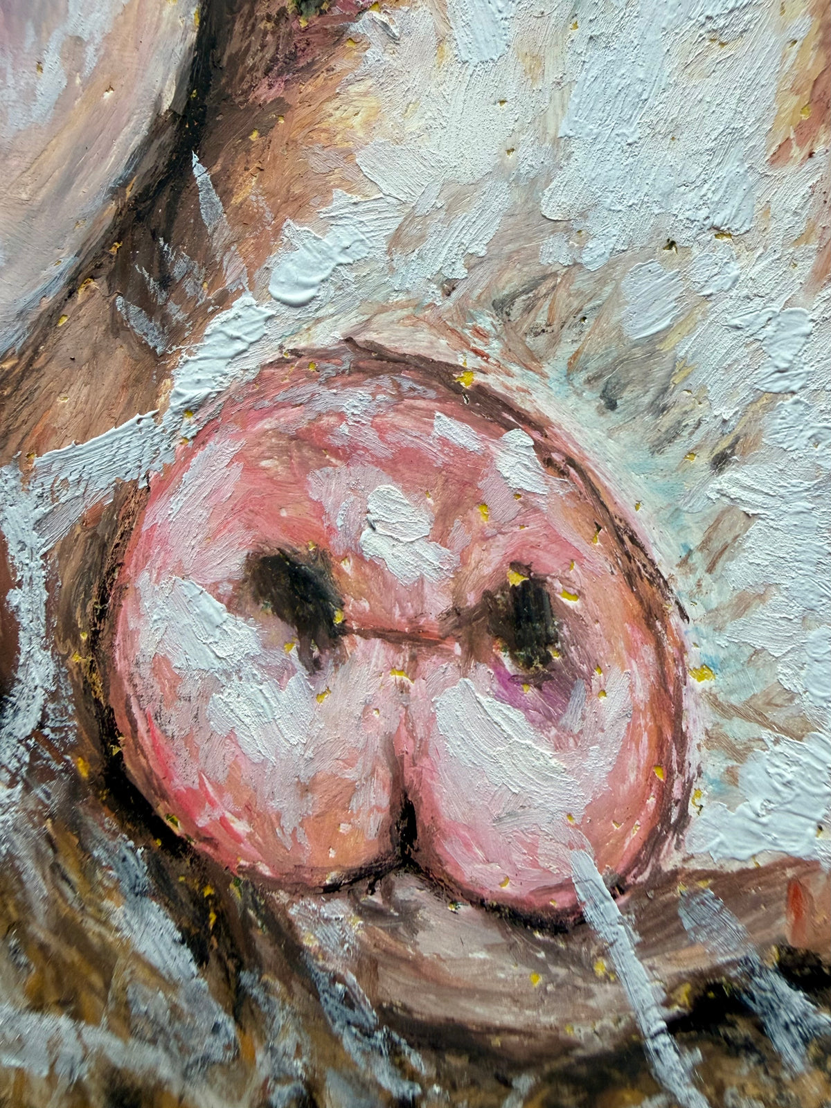"Pino and Gino the Pigs" - Original oil pastels on paper 17x24cm